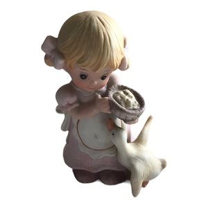 Homco Little Girl with Goose/Duck Figurine